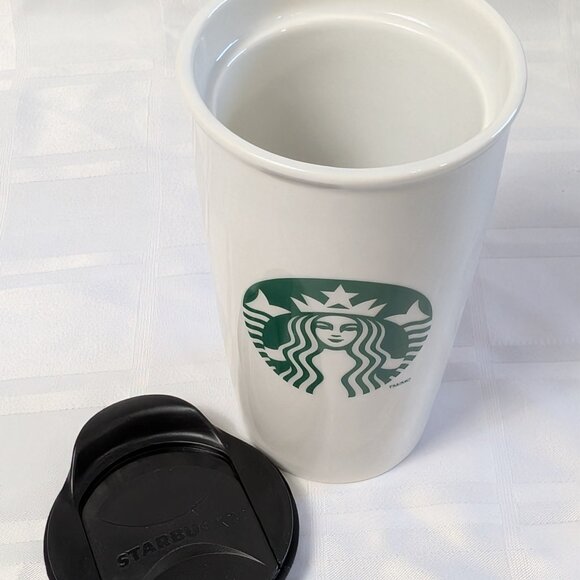 2011 STARBUCKS COFFEE COMPANY LIDDED CERAMIC TRAVEL MUG 355ML OR 12 FL OZ TEA - Picture 13 of 16